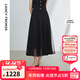 朗姿復古波點(diǎn)氣質(zhì)高腰顯瘦高級感裙子女夏季新款休閑半身裙 黑色 S