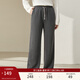 纖莉秀【加絨保暖】大碼女裝休閑簡(jiǎn)約百搭舒適褲子胖mm2025冬新款4910 深灰色 33/2XL
