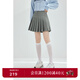 詩(shī)凡黎（‘S EIFINI）同款半身裙夏新款jk裙子學(xué)院風(fēng)短裙黑色a字百褶裙 中灰 M