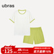 ubras純色舒適柔軟水果全棉家居服睡衣女短袖長(cháng)褲短褲套裝情侶款軟棉棉 【短袖短褲】女款-奶糖白色 M
