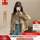 蕓蕁風(fēng)衣女韓系休閑寬松小個(gè)子短款感洋氣百搭短外套2024春秋新款 卡其色 S 建議【90-100斤】