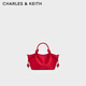 CHARLES&KEITH26春新品騏驥紅新年系列繩結提手托特女包CK2-30782804-A Red紅色 S