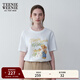 Teenie Weenie女裝簡(jiǎn)約時(shí)尚夏裝清新多巴胺大熊短袖T恤打底衫 白色 M (165)