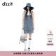 DZZIT地素牛仔連衣裙夏季背帶可愛(ài)小眾短裙女 藍色 XS