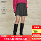 艾諾絲雅詩(shī)【商場(chǎng)同款】2025冬季新款通勤高腰A字百褶裙半身裙女40933587 煙灰色 L