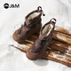 快樂(lè )瑪麗（J&M）董璇同款雪地靴女冬季新款時(shí)尚一腳蹬厚底女鞋純色東北保暖棉鞋女 咖啡色【戶(hù)外防水 雪地暢行】 37