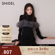 SNIDEL秋冬薄紗吊帶半高領(lǐng)針織連衣裙兩件套SWNO245065 黑色 均碼 （F）