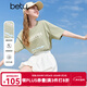 百圖betu女裝2025夏季新款T恤字母印花清新刺繡純棉休閑短袖女2506T15 卡其綠 L
