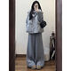匯媚韓系慵懶休閑一整套時(shí)尚棉服馬甲加厚保暖百搭套裝女2025秋冬新款 【三件套】棉服馬甲+灰色毛衣+闊腿褲 M 建議90-105