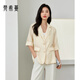 梵希蔓ol通勤女裝小個(gè)子西裝外套女春秋質(zhì)感高級透感薄款職場(chǎng)西服 V8019 杏色 M
