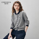 科蒙博卡2025秋冬新款女士羊毛衫開(kāi)衫外套女針織上衣 灰色 XL