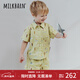 Milkbarn兒童套裝男女寶寶童裝夏季純棉襯衫短褲兩件套 盛夏沖浪 120 cm