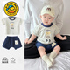 G.duck男童夏裝套裝嬰幼兒衣服2026夏季新款1-3歲男寶寶短袖短褲兩件套 T恤+短褲 兩件套 薄款 100