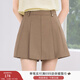 香影灰色學(xué)院風(fēng)百褶裙褲女2025夏秋新款休閑高腰天才少女a(chǎn)字短褲 咖色 M 160/84A/95-110斤