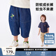 馬·拉?。∕.Latin）/童裝兒童褲子夏裝新款男女小童小熊印花口袋梭織中褲 牛仔深藍 130cm