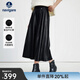 Navigare意大利小帆船仿皮質(zhì)半身裙2025春秋季新款簡(jiǎn)約休閑A字裙 暗夜黑 M