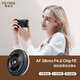 唯卓仕（VILTROX）AF 28mm F4.5 FE索尼口全畫(huà)幅自動(dòng)對焦輕巧掛機餅干頭適用于A(yíng)7M4 A7CII ZVE1 A7CR微單相機