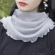 暢印圍脖女套頭秋冬薄款遮陽(yáng)百變小絲巾護脖子百搭脖套防風(fēng)多功能紗巾 灰色