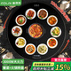 富得萊飯菜保溫板 新款暖菜板+火鍋+自動(dòng)旋轉家用餐桌墊多功能帶電磁爐電陶爐 圓形加熱菜板電熱板轉盤(pán) 3000w電磁爐火鍋電動(dòng)轉盤(pán)|炫酷黑 100cm