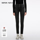 MISS SIXTY2025冬季新款含羊絨牛仔褲女三環(huán)高腰顯瘦緊身鉛筆褲 黑灰 25