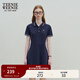 Teenie Weenie小熊休閑通勤氣質(zhì)收腰Polo白色連衣裙夏裝連身裙女裝裙子 藏青色 S (160)