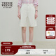 Teenie Weenie小熊女裝夏季休閑簡(jiǎn)約時(shí)尚直筒寬松牛仔短褲四分褲子 象牙白 S (160)