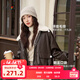 三福（SANFU）厚外套2025冬季加絨內里毛絨翻領(lǐng)皮夾克上衣女裝511706 咖啡色 M