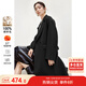 尚都比拉冬季優(yōu)雅西裝領(lǐng)雙面呢全羊毛大衣女中長(cháng)款毛呢外套 黑色 M 