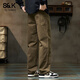 班尼路（Baleno）純棉工裝休閑褲子男款春夏季新款潮牌寬松舒適耐磨直筒褲 咖啡色 XL