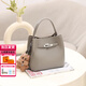 喵小姐（MISSMIAO）輕奢高端品牌女士包包新款通勤水桶包牛皮單肩斜挎包送媽媽手提包 大象灰-掛飾【送真皮保養油+梳子】高級感通勤包