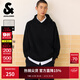 杰克·瓊斯（JACK&JONES）25年男裝秋季衛衣男寬松挺括純色連帽潮酷套頭空氣層帽衫長(cháng)袖上衣 E43純黑色 寬松版型，卡碼拍小 M （175）