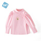 舒貝怡女童寶寶打底衫兒童半高領(lǐng)長(cháng)袖T恤女孩秋冬純色童裝上衣t粉100