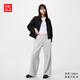 優(yōu)衣庫女裝運動(dòng)寬腿褲/闊腿褲褲子483282 03 灰色 XS