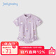 JELLYBABY女童泳衣洋氣夏季2中小童防曬沙灘服夏裝游泳衣1-3歲寶寶連體泳裝 紫色 [防曬涼感]（送同顏色泳帽） 100