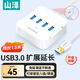 山澤USB3.0分線(xiàn)器 高速4口拓展塢 USB集線(xiàn)器HUB擴展塢 筆記本一拖四多口轉換轉接頭延長(cháng)線(xiàn)1.5米HUB01