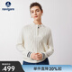 Navigare意大利小帆船寬松羊毛衫女士秋冬休閑半開(kāi)領(lǐng)毛衣100%羊毛針織衫女 科技白 M