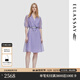 歌力思（ELLASSAY）夏季新款兩件式多巴胺顯瘦百搭通勤風(fēng)衣式連衣裙女EWU353F00100 薄霧紫 S