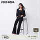VEROMODA牛仔褲秋季新款壓線(xiàn)設計高腰九分微喇褲時(shí)尚3449010 黑牛仔色 常規 170/72A/L