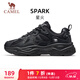 駱駝（CAMEL）男鞋厚底增高緩震老爹休閑運動(dòng)鞋子 K15CX4L4018 黑/城堡灰 42