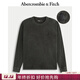 Abercrombie & Fitch經(jīng)典小麋鹿圖案男裝25秋冬新款棉質(zhì)寬松圓領(lǐng)長(cháng)袖T恤124-5565 灰黑色 S (175/92A) 尺碼偏大，建議小一碼