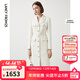 朗姿棉質(zhì)復古小香風(fēng)設計感高級感顯瘦裙子通勤休閑收腰連衣裙冬季 白色 S