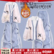 碧彩雅女童冬季套裝新款青少年秋冬加絨套裝衣服針織外套襯衫褲子三件套 藍色針織外套+襯衫+加絨工裝褲（不送包）【三件套】 165 （L）碼【建議105-120斤】