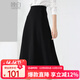 晚白【新品】爆款小黑裙2025秋款洋氣通勤氣質(zhì)百搭顯瘦長(cháng)裙 黑色 2XL