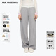ANN ANDELMAN【明星同款】官方直營(yíng)通勤闊腿休閑運動(dòng)衛褲高腰抽繩直筒灰色褲子 灰色 M
