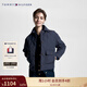 Tommy Hilfiger秋冬女裝復古休閑菱形格紐扣翻領(lǐng)寬松保暖短款棉服夾克外套 藏青色DW5 L （推薦：130-140斤）