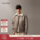 Calvin KleinJeans秋冬男士商務(wù)休閑通勤ck字母織帶拉鏈絨領(lǐng)翻領(lǐng)挺括棉服外套 PAV-大地棕 L