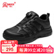 強人戶(hù)外防水運動(dòng)休閑男鞋3515免系鞋帶跑步訓練鞋 JDA382A 黑色 42