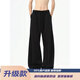 主意范黑色美式彎刀衛褲男春秋冬加絨直筒闊腿褲子潮牌寬松運動(dòng)休閑長(cháng)褲 HK25680黑色（升級版高品質(zhì)） XL 120-140斤