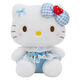 三麗鷗（SANRIO）kitty貓玩偶毛絨玩抱枕具生日禮物小貓公仔藍色草莓KT貓毛絨玩偶 草莓裙子KT貓公仔【藍色】 30厘米【居家擺放/車(chē)載玩偶】
