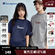 Champion冠軍短袖男2025春季新款個(gè)性印花情侶T恤美式復古風(fēng)寬松 藏青色 XL